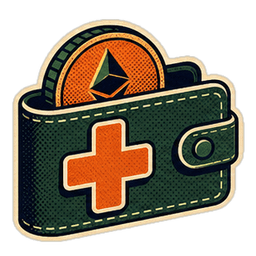 Retro wallet icon with an ETH coin
