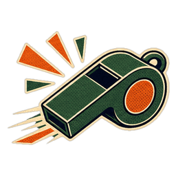 Referee whistle kickoff icon